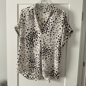 Animal print polyester blouse